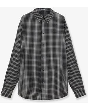 Loewe Technical Cotton Shirt Check Pattern - Grey