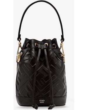 Fendi Mon Tresor Leather Bucket Bag - Black