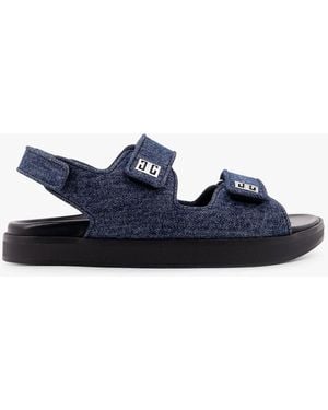 Givenchy Sandals With Logo-Shaped Appliqué - Blue