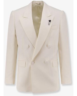 Lardini Double-Breasted Viscose And Silk Blazer - White