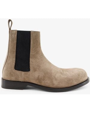 Loewe Bobine Chelsea Suede Boots - White
