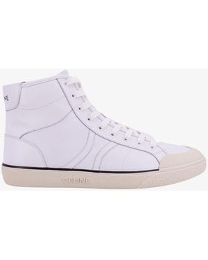 Celine Leather Trainers With Detail - White