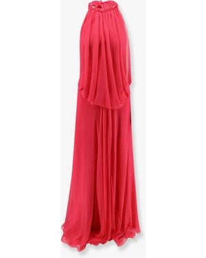 Alberta Ferretti Silk Long Dress - Red