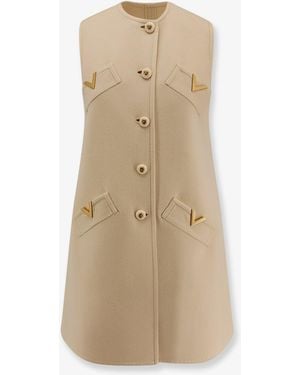 Valentino Wool And Cashmere Short Dress - Natural