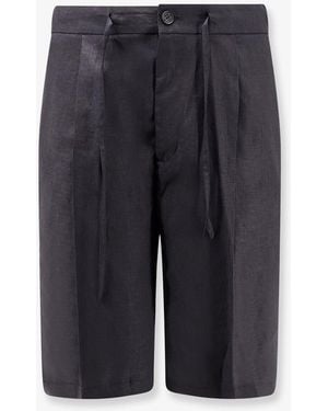 Hevò Torre Lapillo Linen And Viscose Shorts - Blue