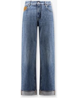 Bottega Veneta Wide Leg Jeans With Turn Up - Blue