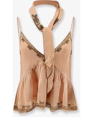 Scarlett Poppies Hedvig Viscose Top With Scarf - White
