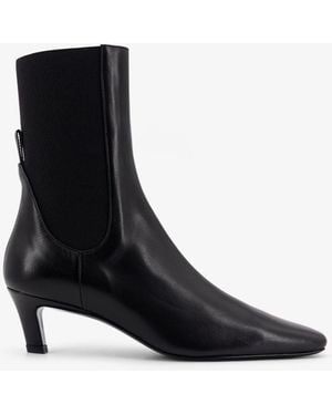 TOTEME The Mid Heel Boot Leather Boots - Black