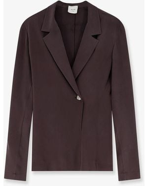 Alysi Loose Silk Blazer - Purple