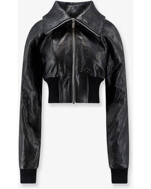 Rick Owens Dracuflight Cropped Leather Jacket - Black