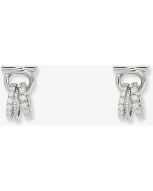 Ferragamo Orecchini Con Cristalli - Bianco