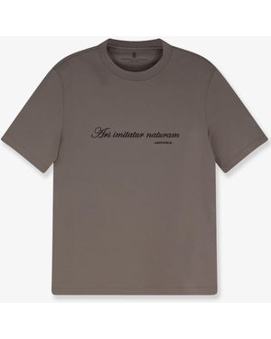 Brunello Cucinelli Cotton T-Shirt With Front Embroidery - Grey