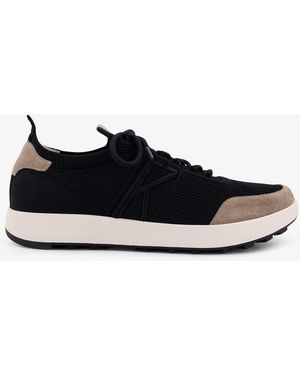 Kiton Low-Top Mesh Trainers With Suede Profiles - White