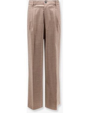 Amaranto Virgin Wool Blend Pants - Natural