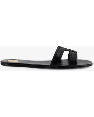 Saint Laurent Mabrouka Leather Sandals - White