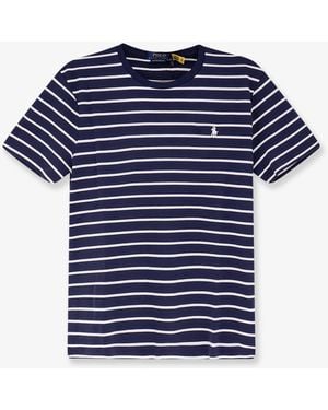 Polo Ralph Lauren Cotton T-Shirt With Striped Pattern - Blue