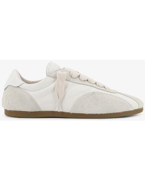 Represent Leather And Suede Trainers With Engraved Logo On The Tongue - White