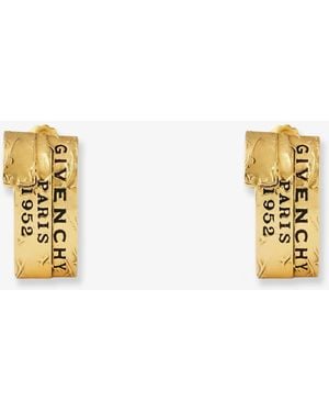 Givenchy Tape Metal Earrings With Finishes - Metallic