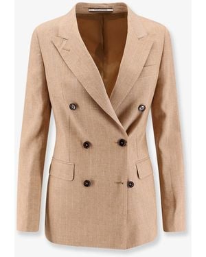 Tagliatore Parigi Linen And Viscose Blazer - Natural