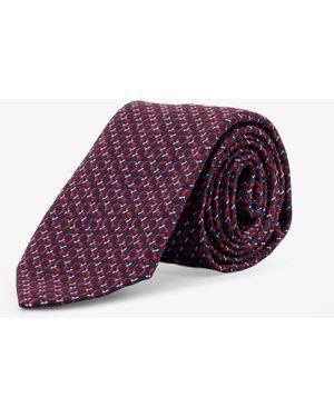 Ferragamo Crema Silk Tie With Intreccio Print - Purple