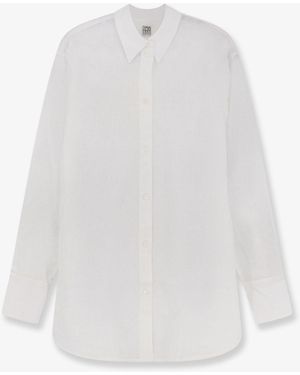 TOTEME Oversized Summer Cotton And Linen Shirt - White