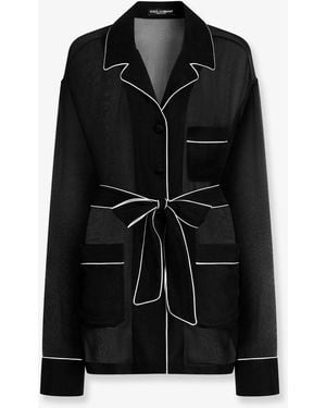 Dolce & Gabbana Vanity Pyjamas Chiffon Shirt - Black