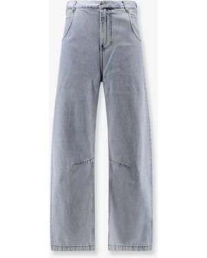 Entire studios Gem Cotton Jeans With Back Leather Logo Patch - Grey