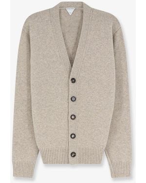 Bottega Veneta Cashmere Blend Cardigan With Intreccio Patch - White