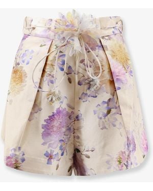 Zimmermann Luna Silk And Cotton Shorts - Pink