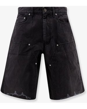 Tonywack Cotton Cargo Bermuda Shorts With Distressed Effect - White