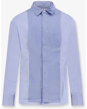 Sacai Striped Cotton Popeline Shirt - Blue