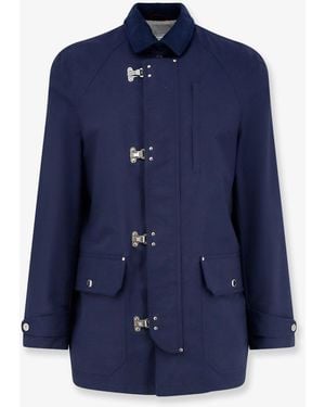 Brunello Cucinelli Water-Resistant Jacket With Hooks - Blue