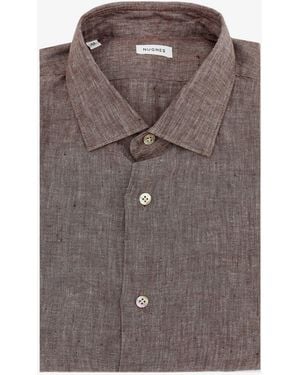 NUGNES 1920 Linen Shirt - Brown