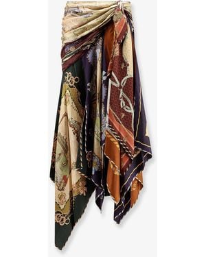 Zimmermann Valiant Draped Scarf Silk Long Skirt - White
