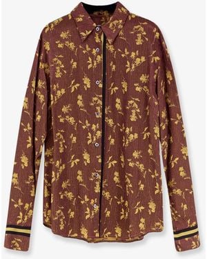 Dries Van Noten Chloris Viscose Blend Shirt - Brown