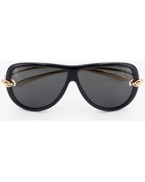 Bottega Veneta Knot Aviator Acetate Sunglasses - Grey
