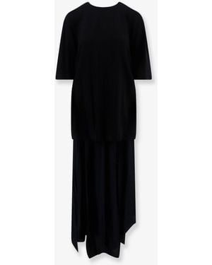 Semicouture Silk Blend Top And Skirt - Black