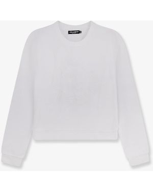 Dolce & Gabbana Cotton Sweatshirt With Logo Embroidery - White