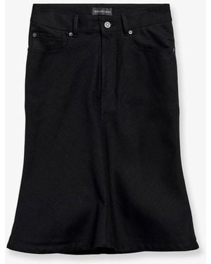 Balenciaga "Godet" Midi Skirt - Black
