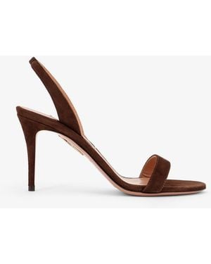 Aquazzura So Nude Suede Sandals - Brown
