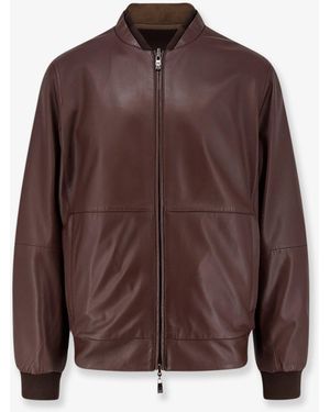 Corneliani Reversible Leather Jacket - Brown