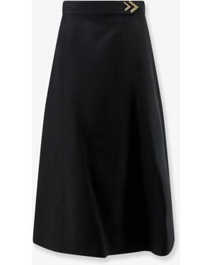 Valentino Crepe Couture Midi Skirt - Black