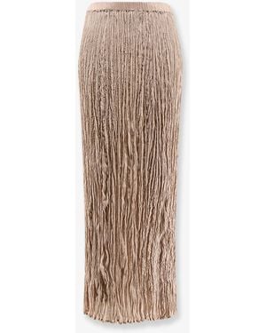 Alysi Wrinkled Viscose Skirt - Natural
