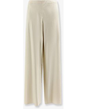 Vince Trousers Wide-Leg Satin - Natural