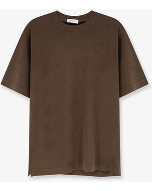Bramani Cashmere Cotton And Silk Blend T-Shirt - Brown