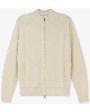 Bramani Cashmere Cashmere Zip-Up Cardigan - White