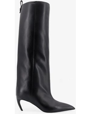 The Attico Lea Leather Boots - Black