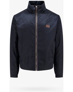 Berluti Padded Nylon Jacket With All-Over Scritto Print - Blue
