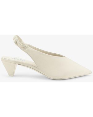 Loewe Origami Cubic Leather Slingback - White