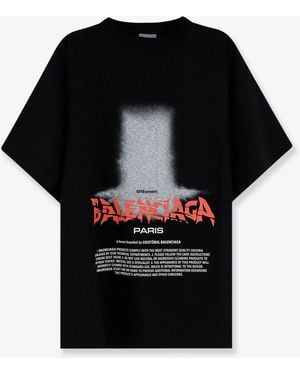 Balenciaga The Door Cotton T-Shirt - Black